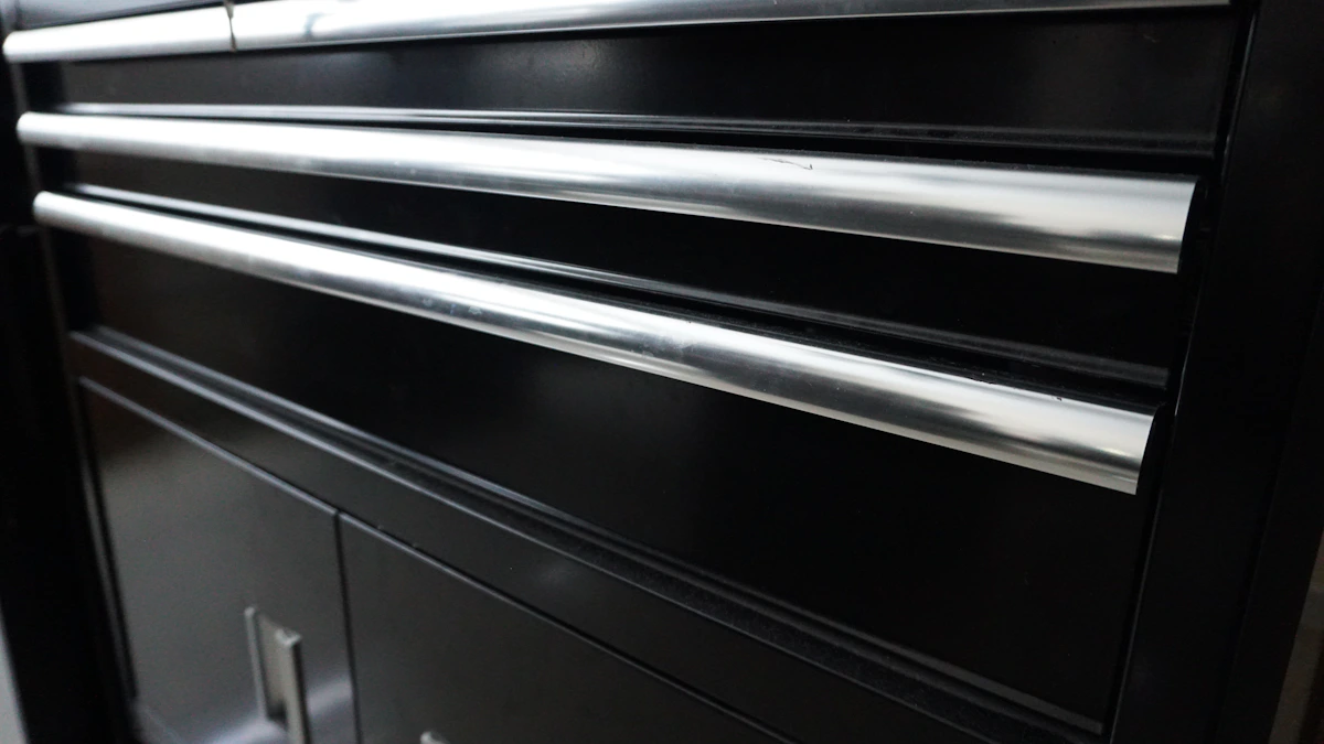 black and silver steel cabinet