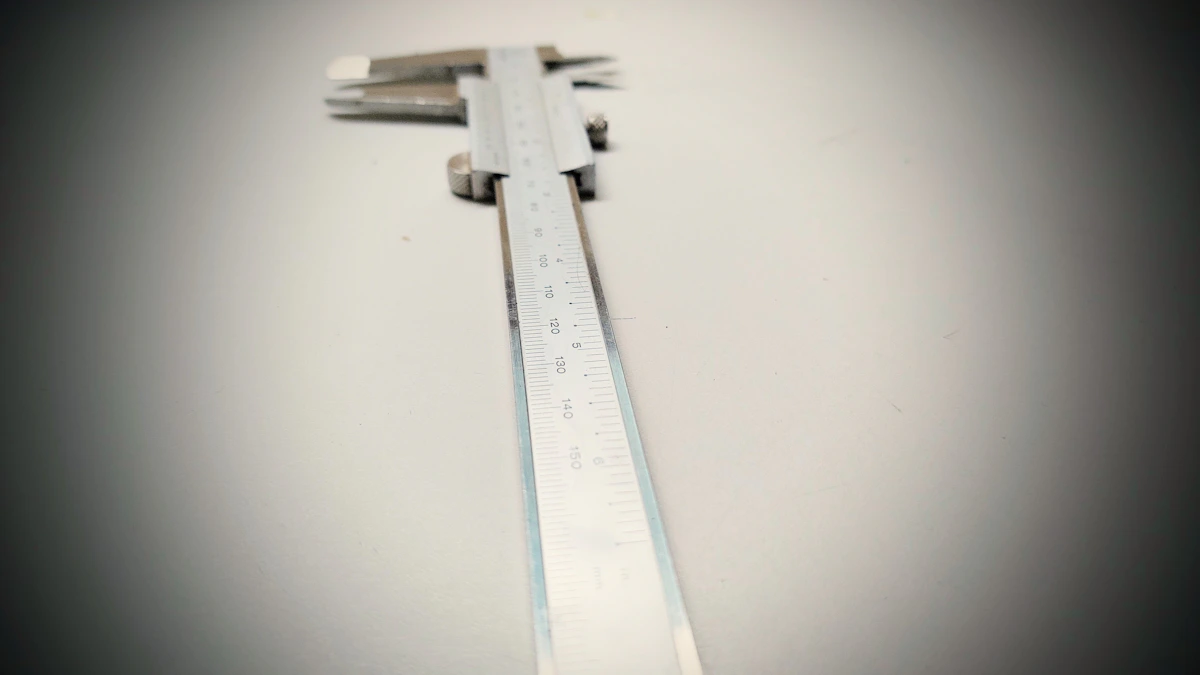 a close up of a ruler on a table